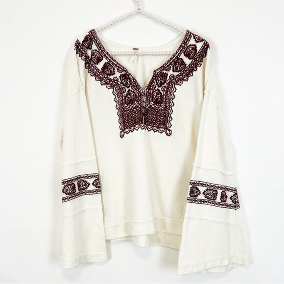 Free People Santa Monica Pullover Cream Size Medium - Picture 2 of 4